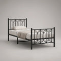 Estrutura para Cama Individual em Aço-Carbono Preto 90 x 190 cm